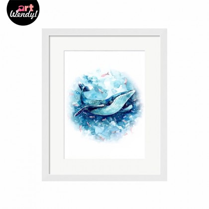Framed Art Print "Whale"
